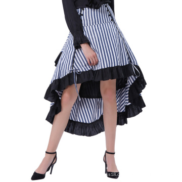 Belle Poque Striped gesammelten Steampunk Vintage Gothic Style High-Low Rock BP000345-1